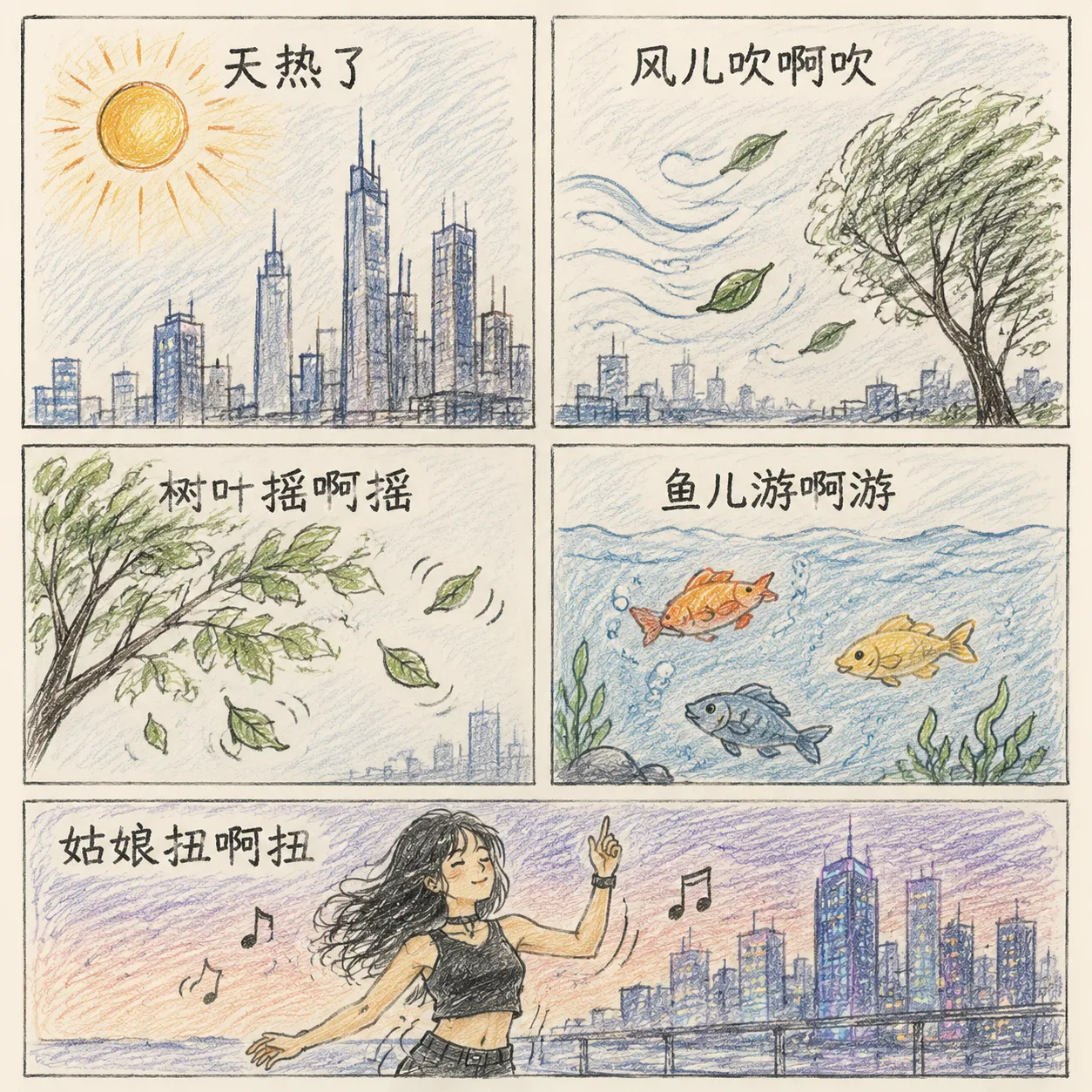天热了